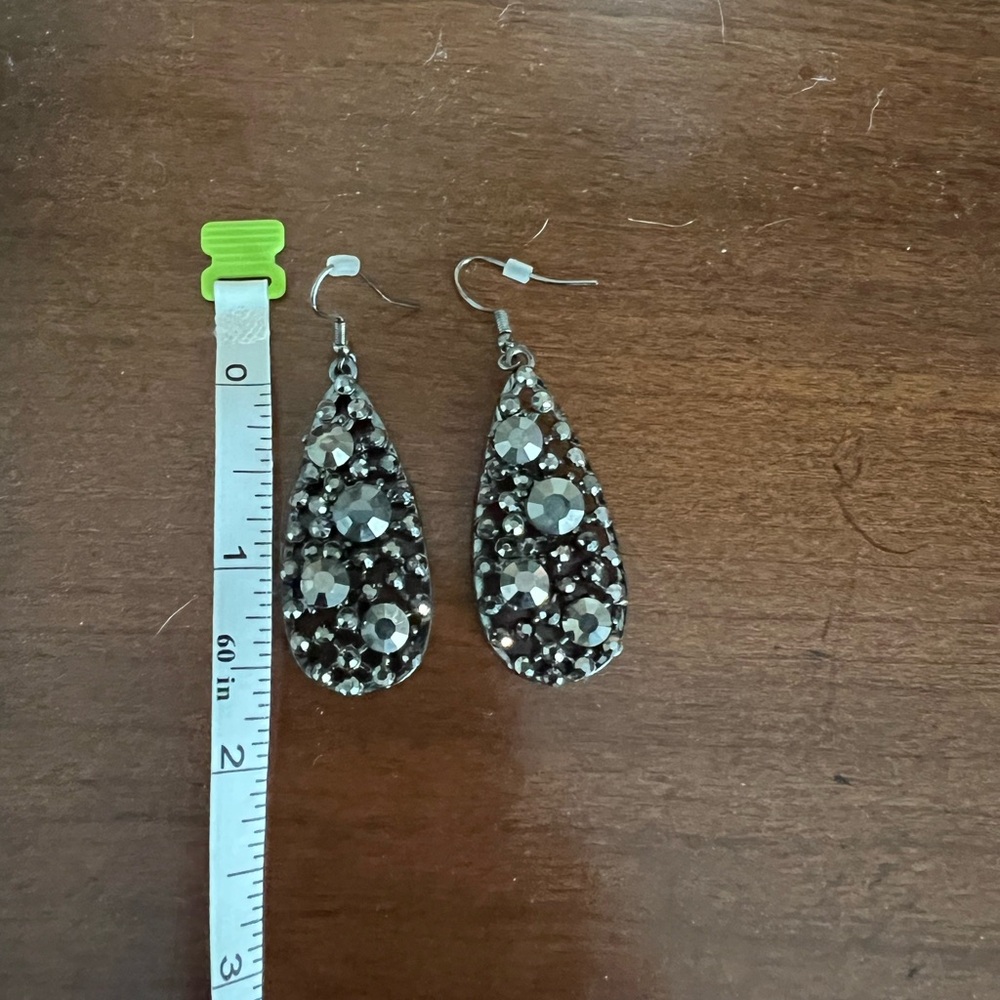 Park Lane Silver Crystal Teardrop Earrings